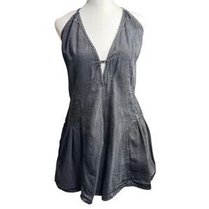 Free People We The Free Nostalgia Ultra-Shortalls Raven Size XL